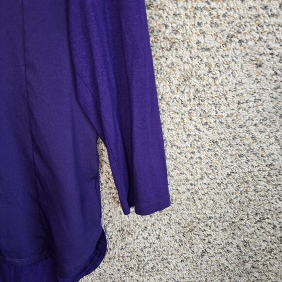 Chicos‎ Top Womens 0 US Small Purple Zip Long Sleeve Blouse Stretch Rayon - Picture 3 of 7